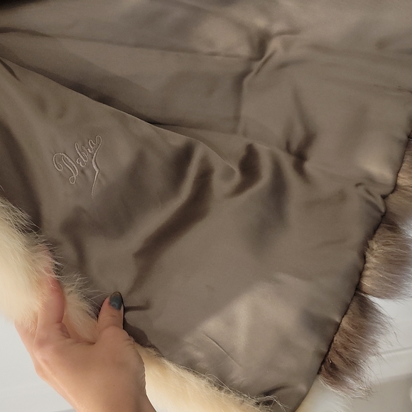 Authentic Vintage Fox Fur Jacker Coat Medium Dual Color Brown White - Picture 7 of 16